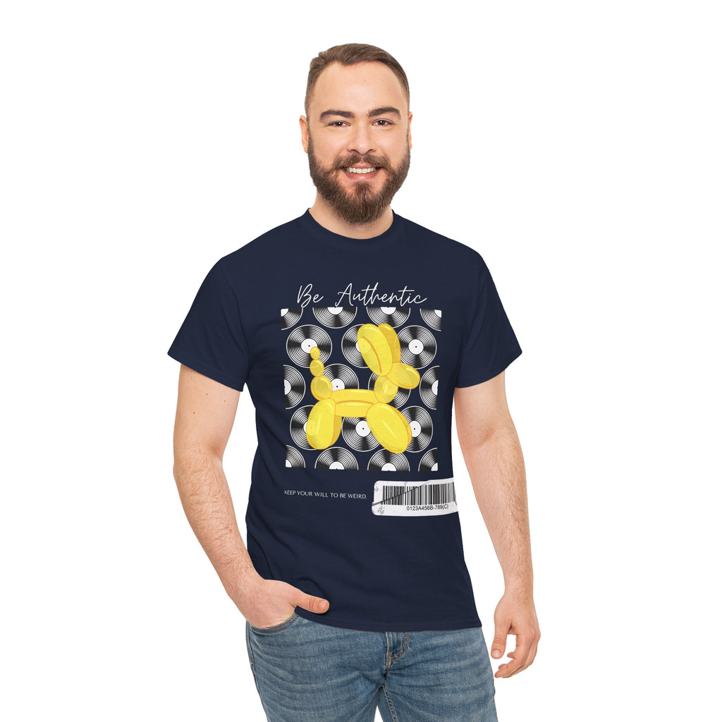 Yellow Balloon Dog - Barcode Pop Art Graphic T-Shirt
