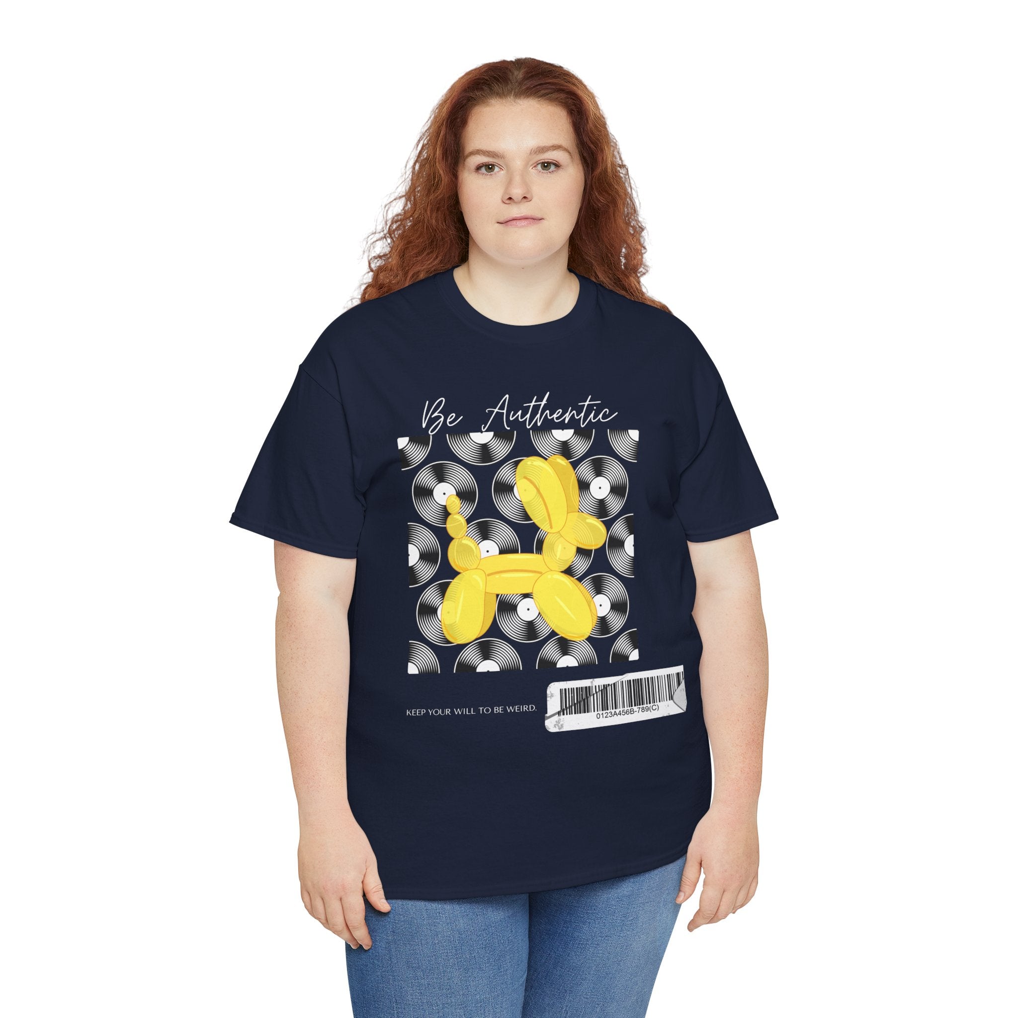Yellow Balloon Dog - Barcode Pop Art Graphic T-Shirt