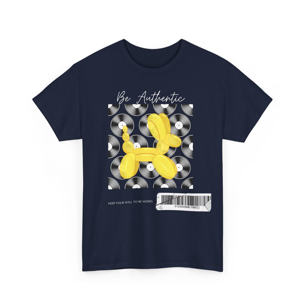 Yellow Balloon Dog - Barcode Pop Art Graphic T-Shirt