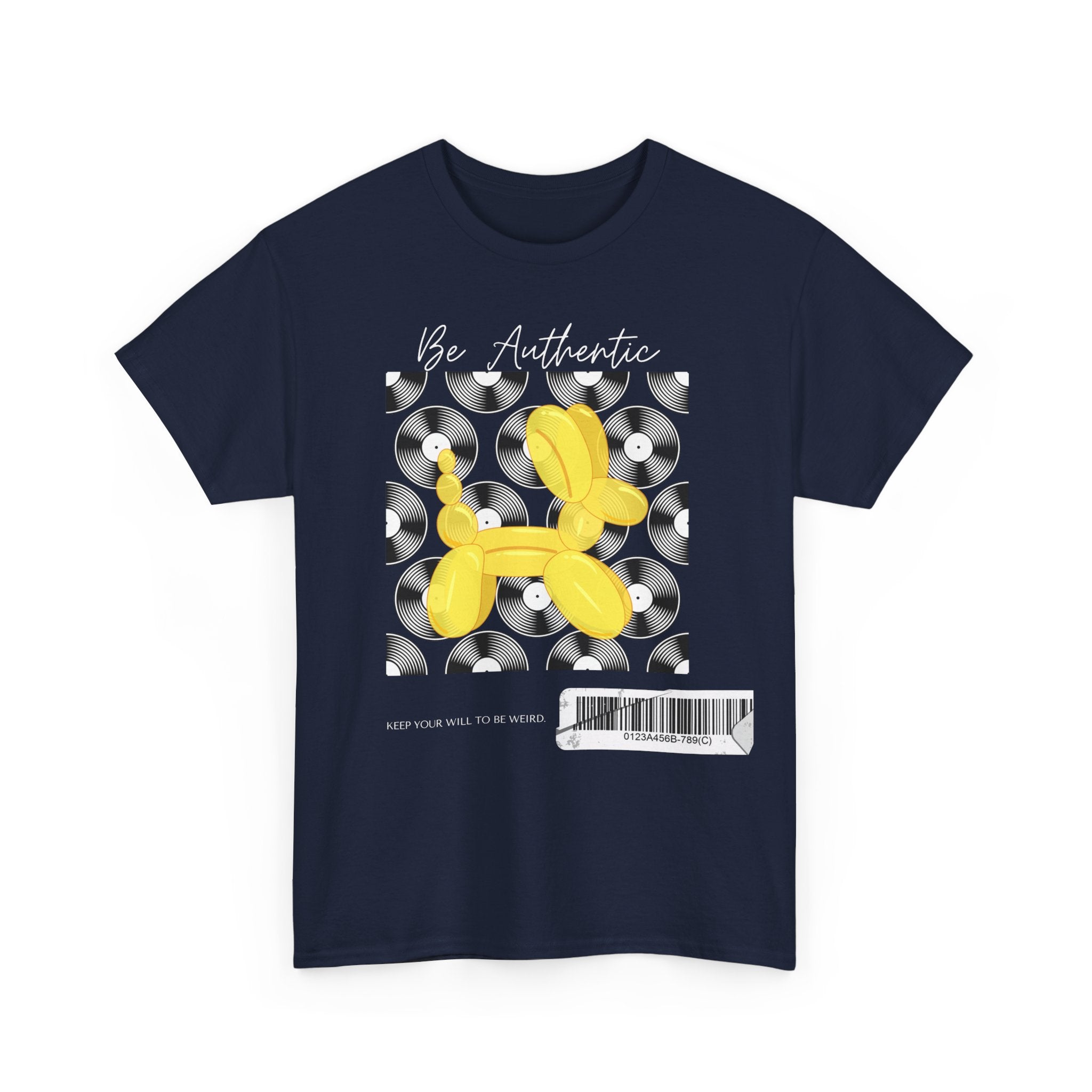 Yellow Balloon Dog - Barcode Pop Art Graphic T-Shirt