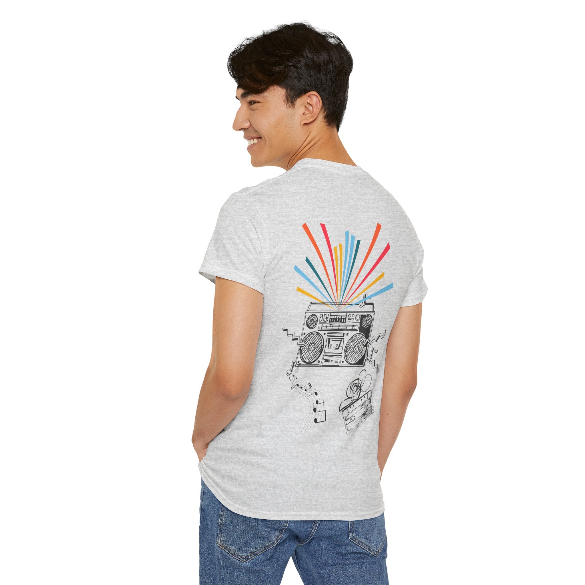 Retro Boombox Vintage Stereo Graphic T‑Shirt