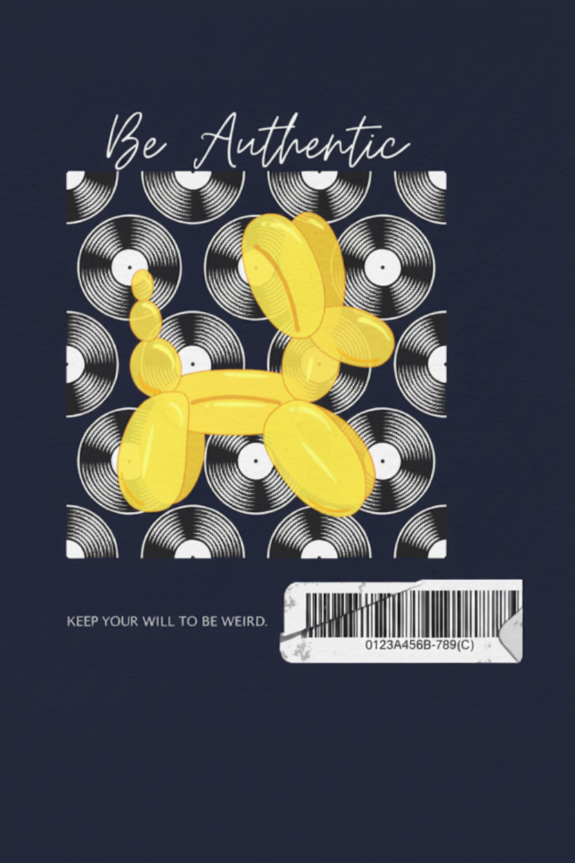 Yellow Balloon Dog - Barcode Pop Art Graphic T-Shirt